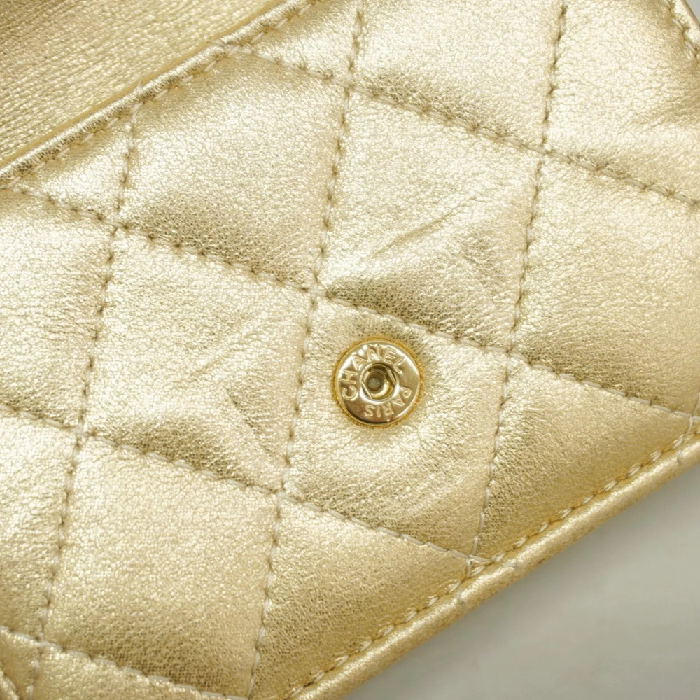 CHANEL Gold Lambskin Leather Wallet - Picture 8 of 11